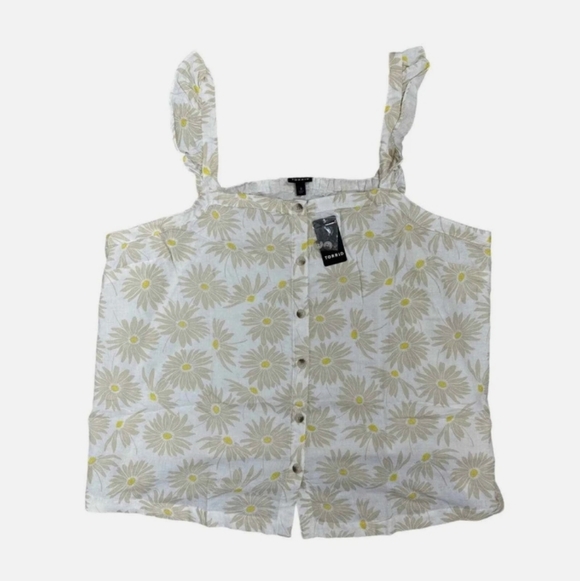 Torrid Tops - Torrid Daisy-Print Button Front Tank